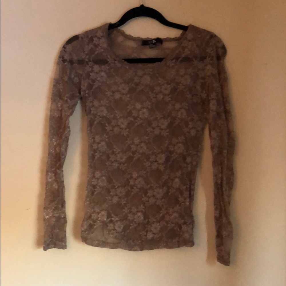 Sheer tan lace top